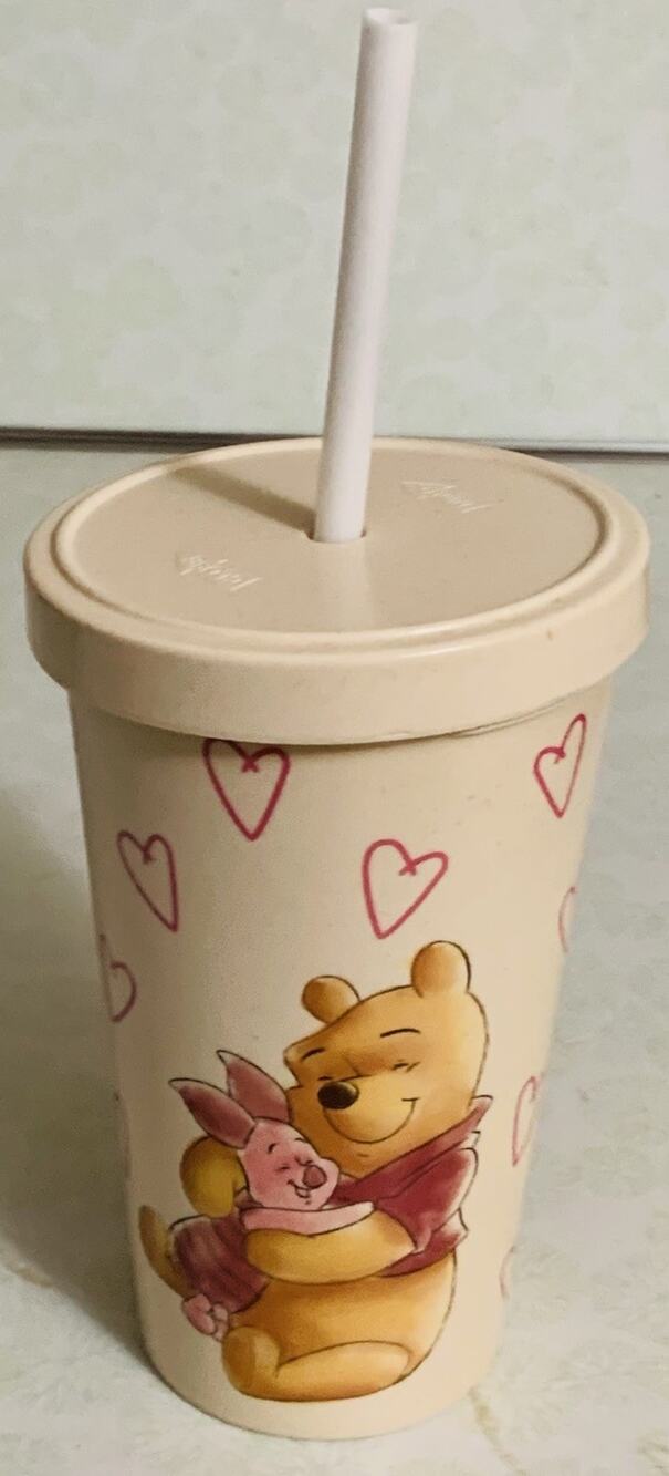 Disney Winnie the Pooh & Piglet Red Valentines Day Heart Tumbler